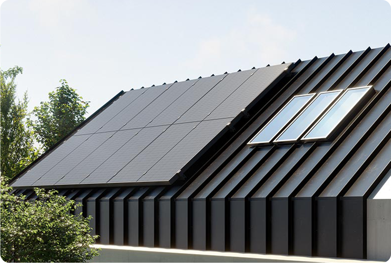 Dach mit Photovoltaikanlage