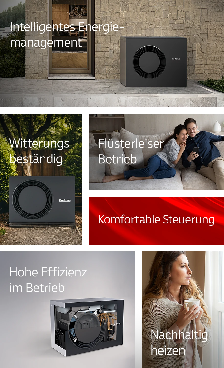 Wärmepumpen-Features – mobile Komposition