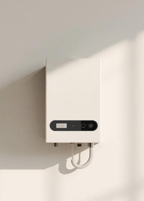 Moderner Wechselrichter an der Wand – effiziente Steuerung und Umwandlung von Solarstrom in nutzbare Energie für Photovoltaikanlagen